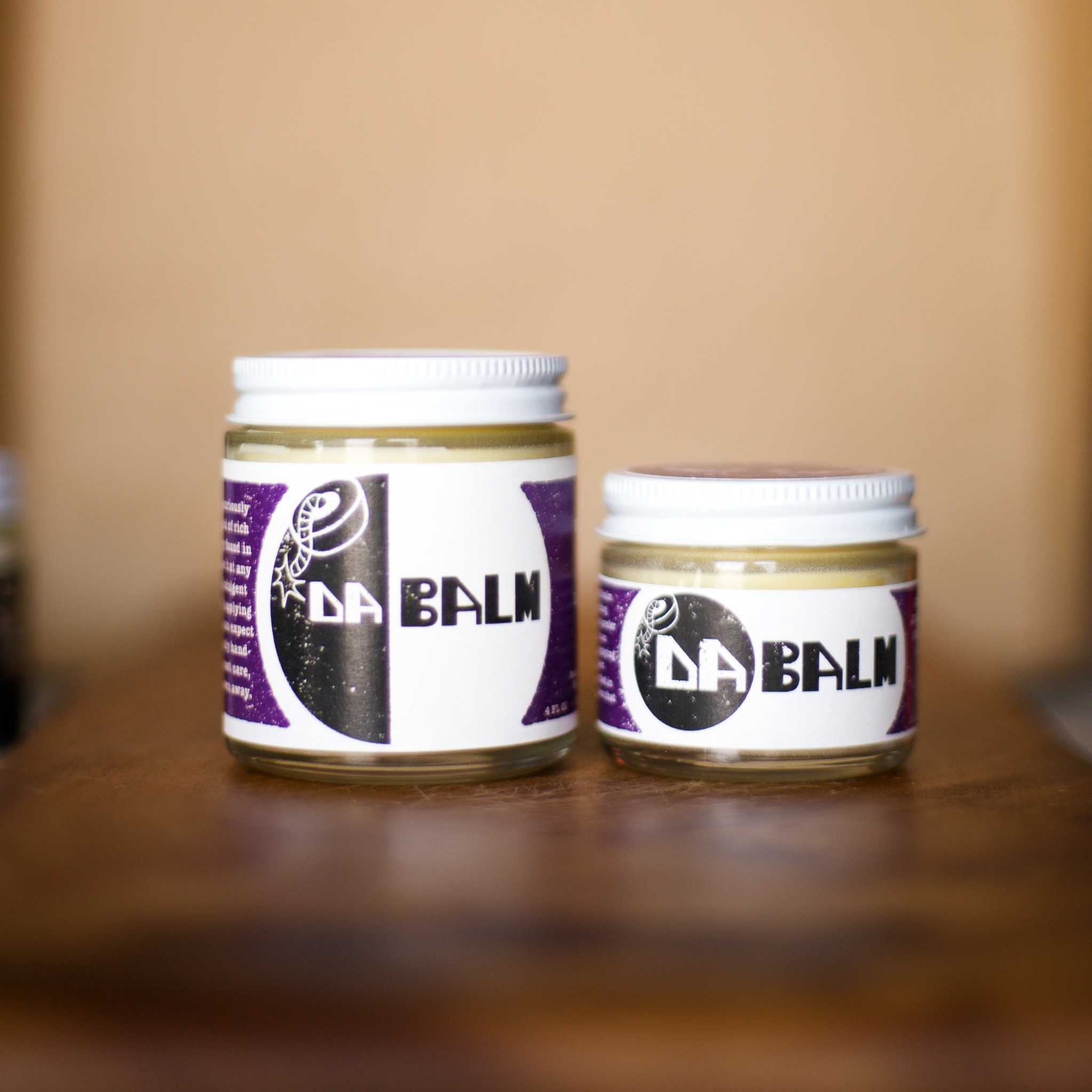 Da Balm Reverie scent in 4oz and 1oz jars